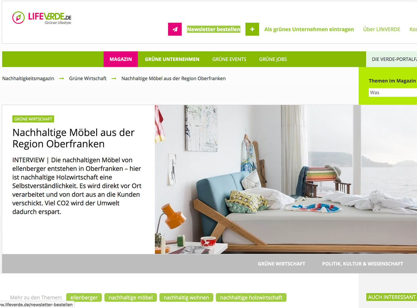 Nachhaltiges Bettendesign - ellenberger auf live verde