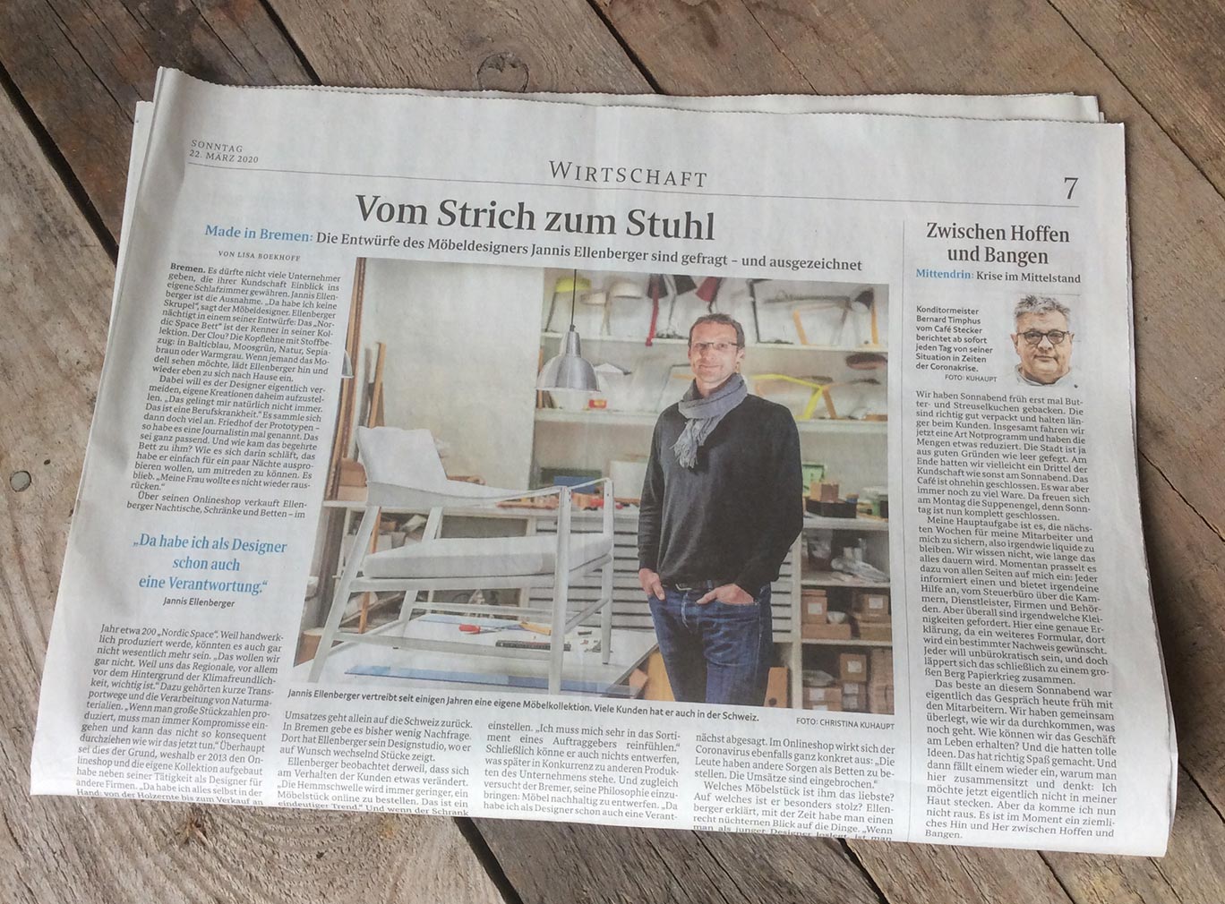 ellenberger design im Weser Kurier Bremen